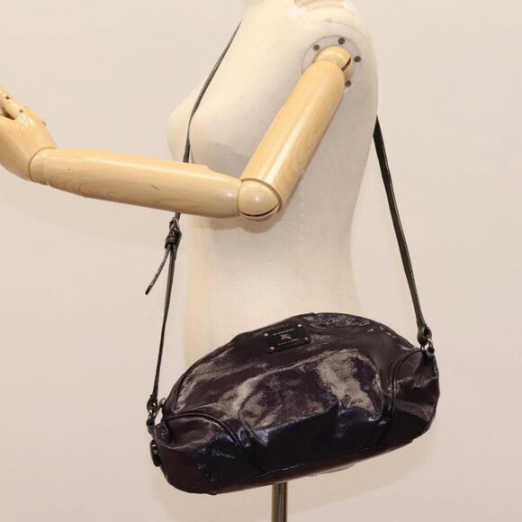 BURBERRY Blue Label Shoulder Bag Enamel Purple Auth ti2877 - Picture 15 of 16
